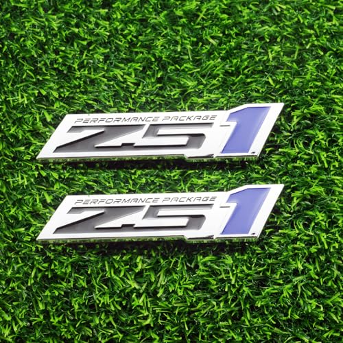 Image of 2Pcs Z51 Performance Emblems Engine Hood 3D Package Badge Decal Replacement Z51 (Chrome Blue)