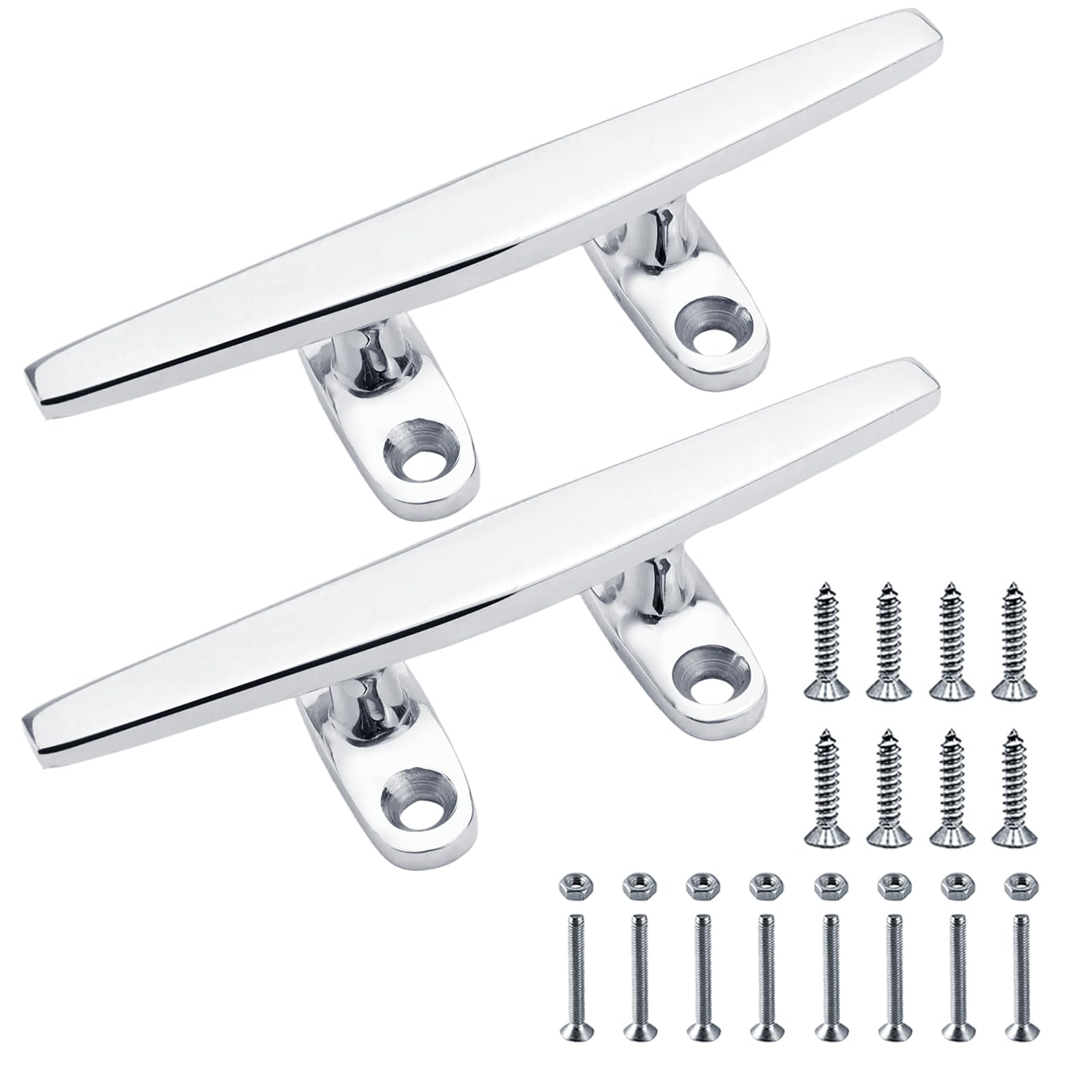 YANYUCB Boat Cleats,Open Base Dock Cleats,316 Stainless Steel Boat Cleat,Marine Dock Cleat Mooring Rope Cleat Boat Cleat with Fasteners for Boat,Dock,