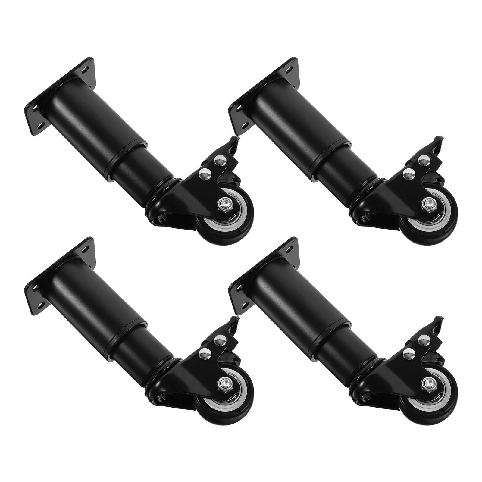 Pieds de table réglables en acier lot de 4 avec roulettes pivotantes pour canapé