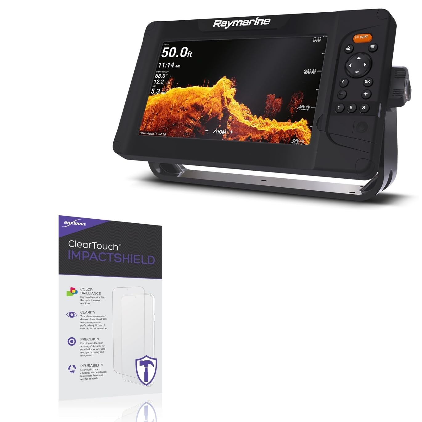 BoxWave Screen Protector Compatible with Raymarine Element 9 HV - ClearTouch ImpactShield (2-Pack), Impenetrable Screen Protector Flexible Film