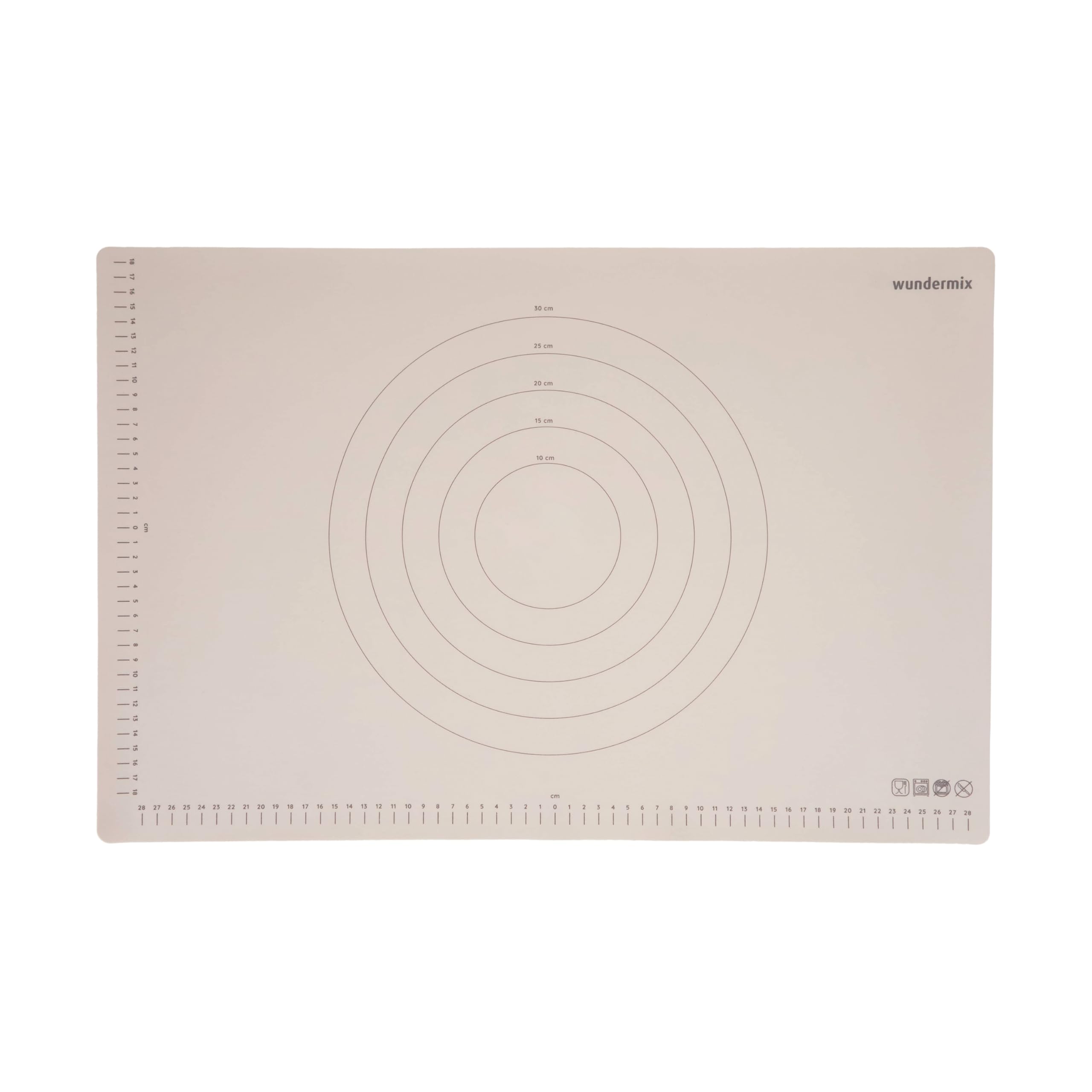 Wundermix - WunderMat® Teigunterlage zum Backen (60x40cm) • Silikonmatte Backen • Silikon-Teigmatte mit Markierungen • Rutschfeste Backmatte • Antihaft-Teigmatte