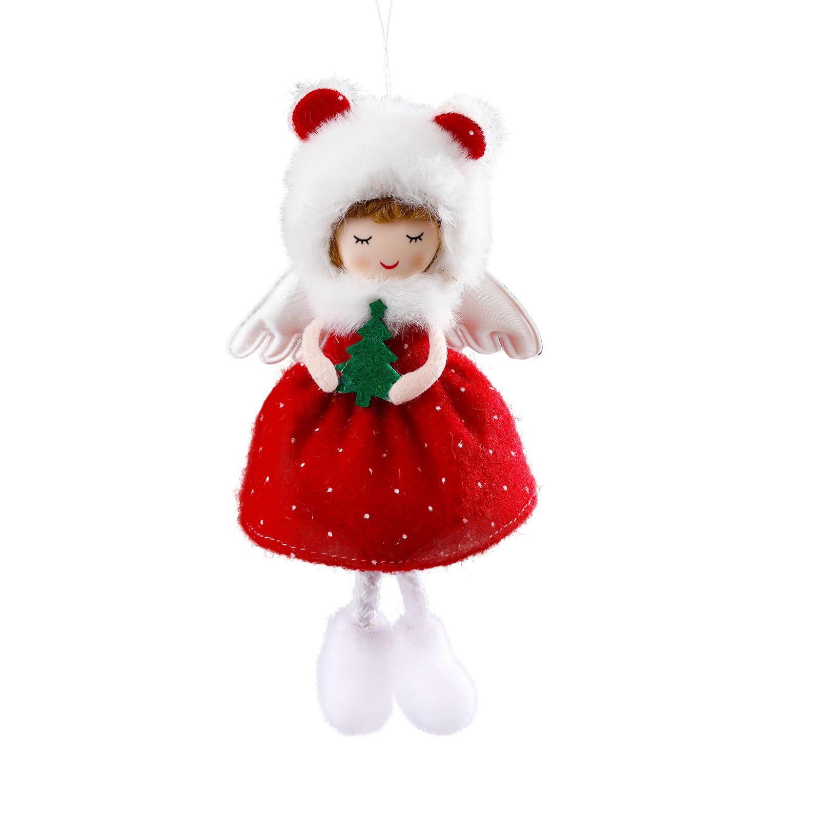 Elnwnnkc Lovely Figurines Unique Christmas Tree Decorations Winged Doll Pendant Perfect for Festival Occasion Ornaments Winged Doll Pendant