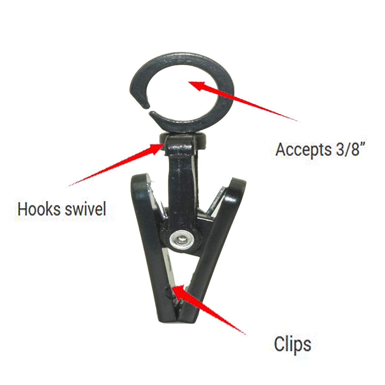 AUXPhome (Pack of 50) Klippy Clips - Easy to use Them to Hang Trailer Awning Lights onto rv Awning String Lights,Rope Lights,Hang Lights,Party Light Holder,Caravan Curtain,Travel Trailer Light Strand