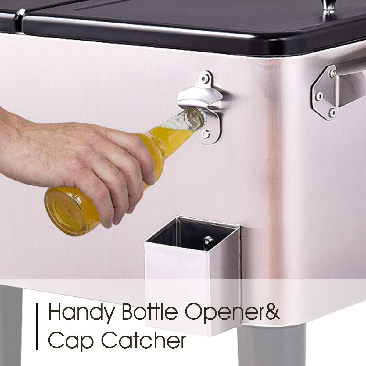 Giantex 80 Quart Patio Cooler Rolling Cooler Ice Chest with Shelf