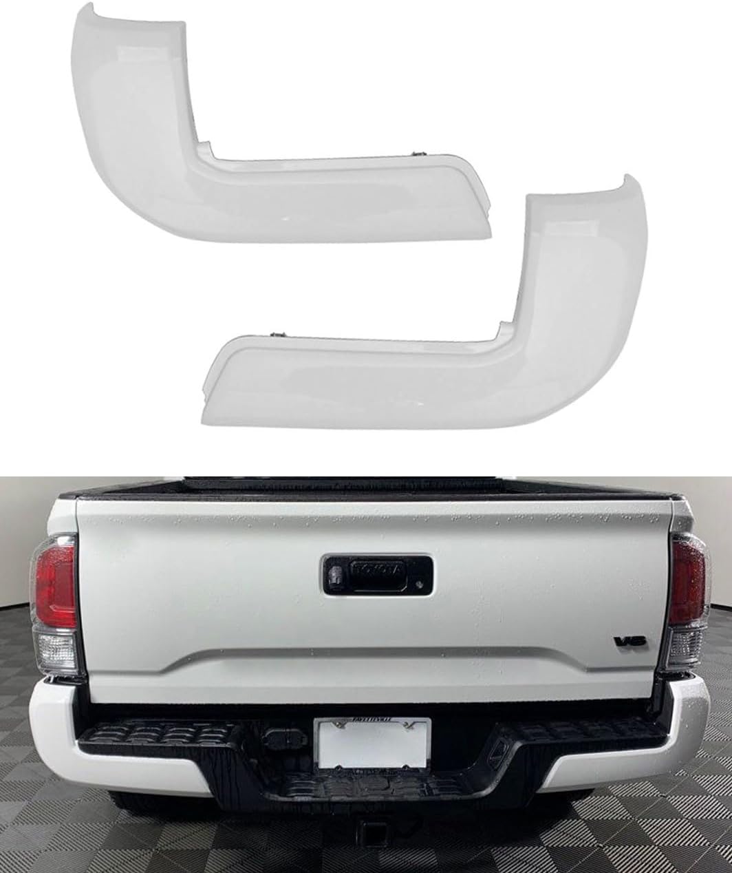 Rear Bumper Cap Fit for Tacoma 2016 2017 2018 2019 2020 2021 2022 2023 White 040