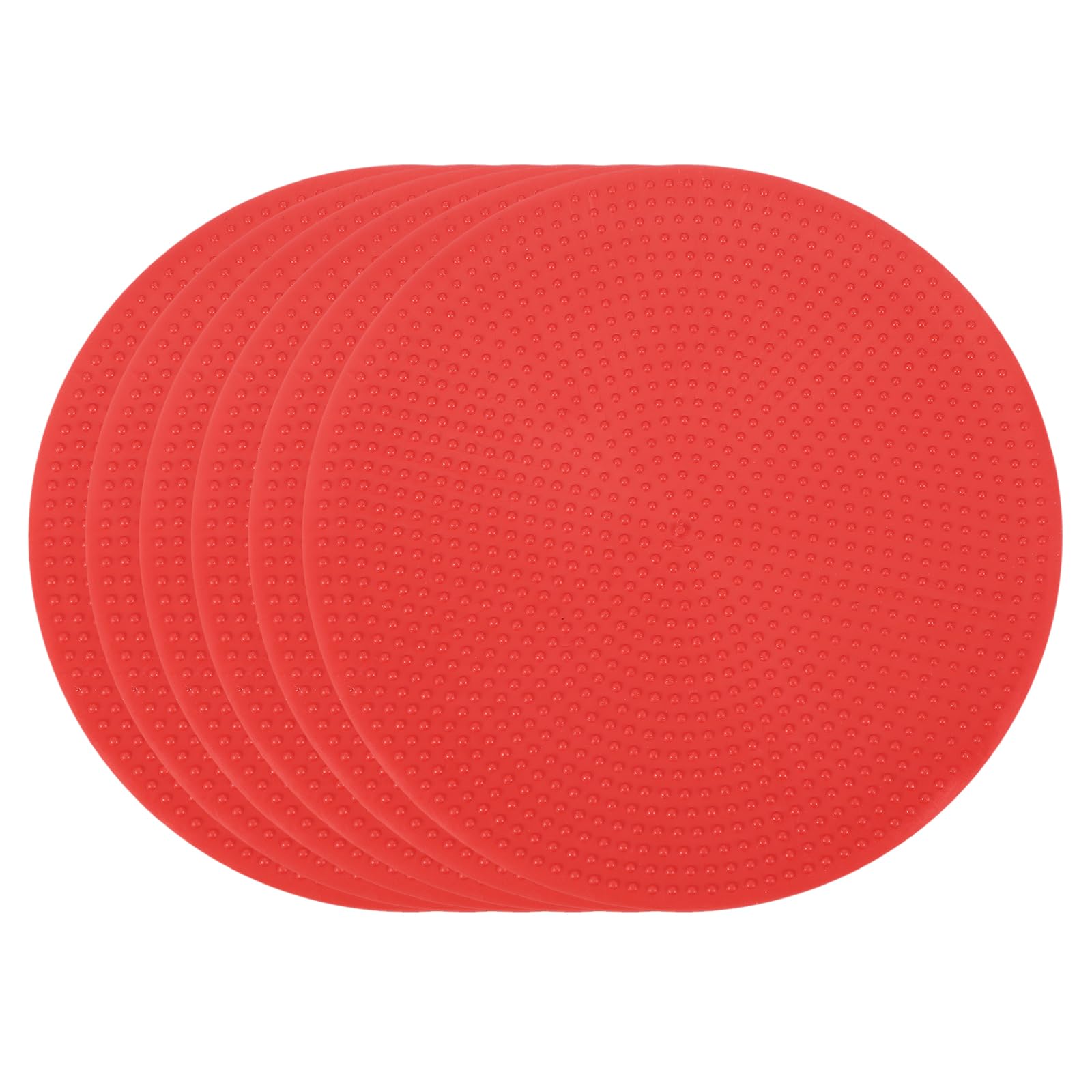 PATIKIL Marqueurs de Repérage de 4 Pouces, 6 Pièces, Cônes Plats en Poly pour Gymnase, Entraînement de Vitesse, Rouge