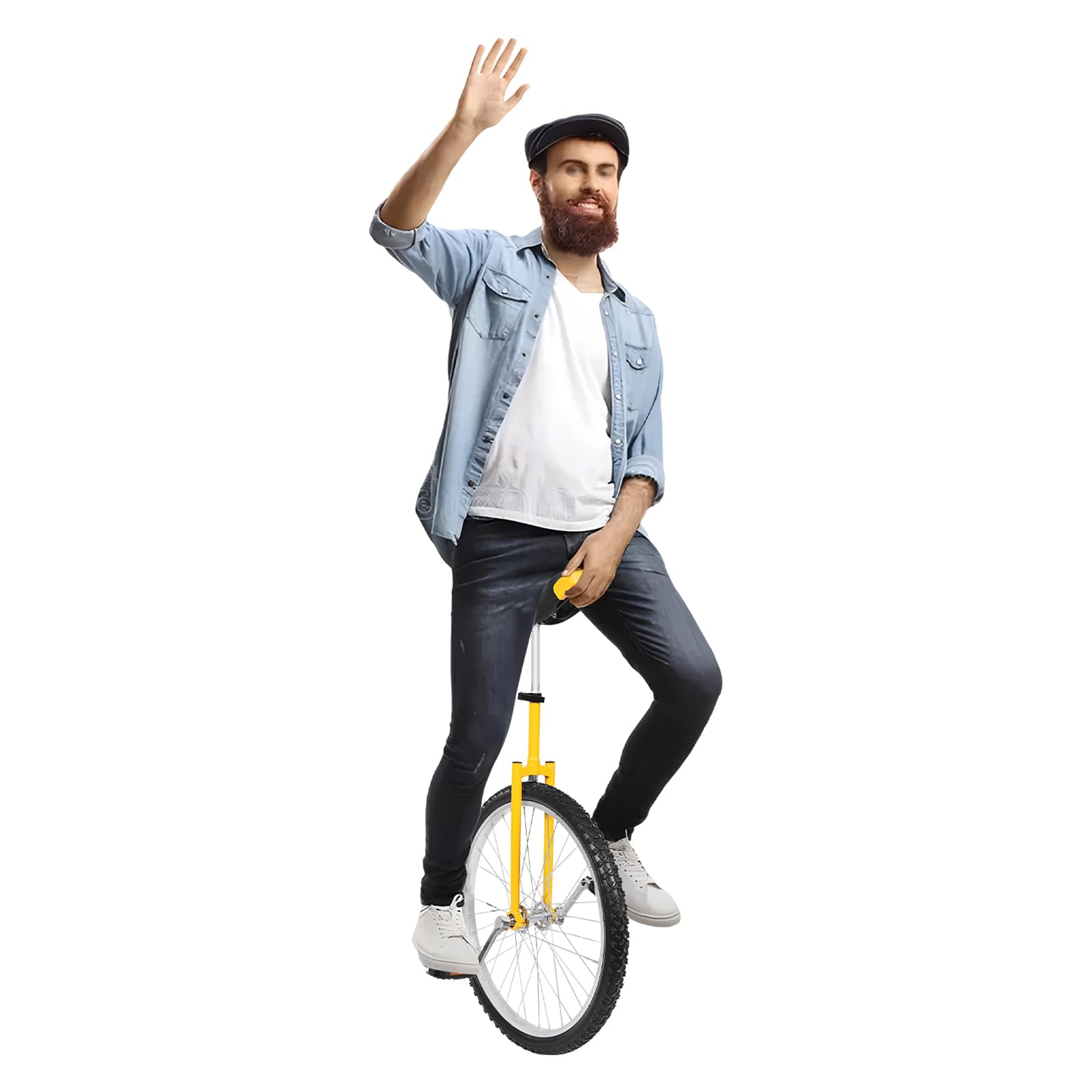 Unicycle, 24in Outdoor Wheel Unicycle Adjustable Seat Height Unicycles Indoor Balance Bike for Daily Fitness Exercise Cycling Balance Training