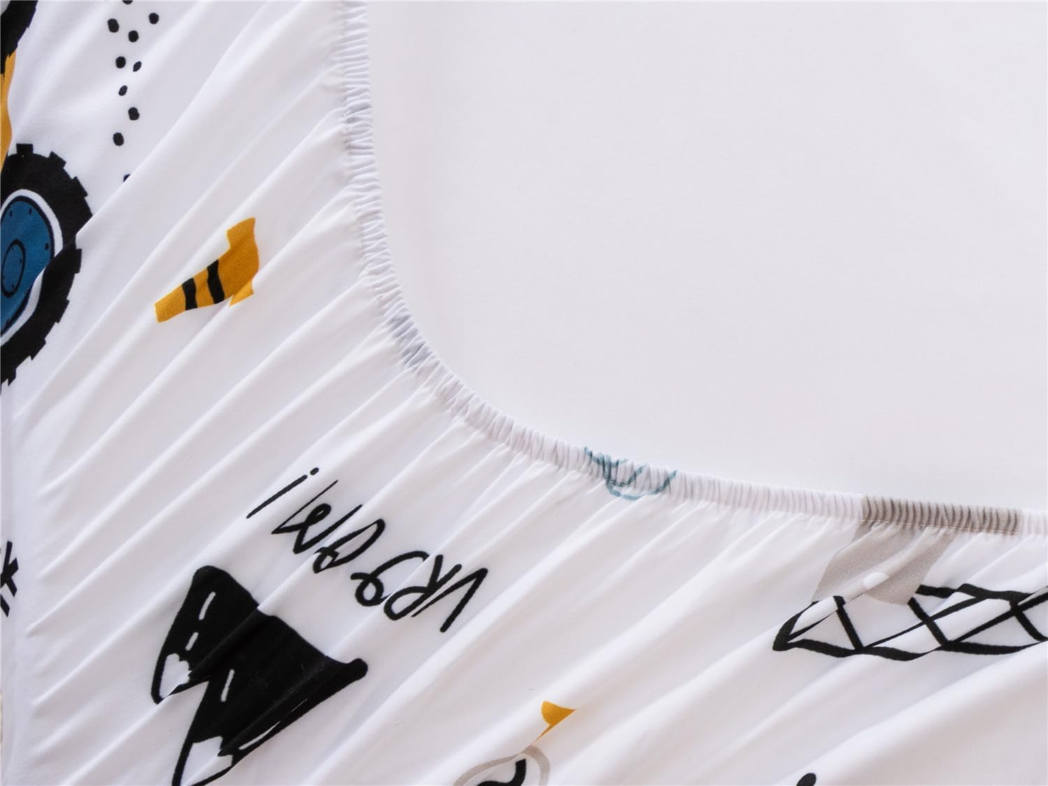 NTBED Construction Truck Printed Zipper Bedding Sets Twin Lightweight Microfiber Forest Car Comforter Sets with Fitted Sheet Pillow Covers,White Grey - Image 5