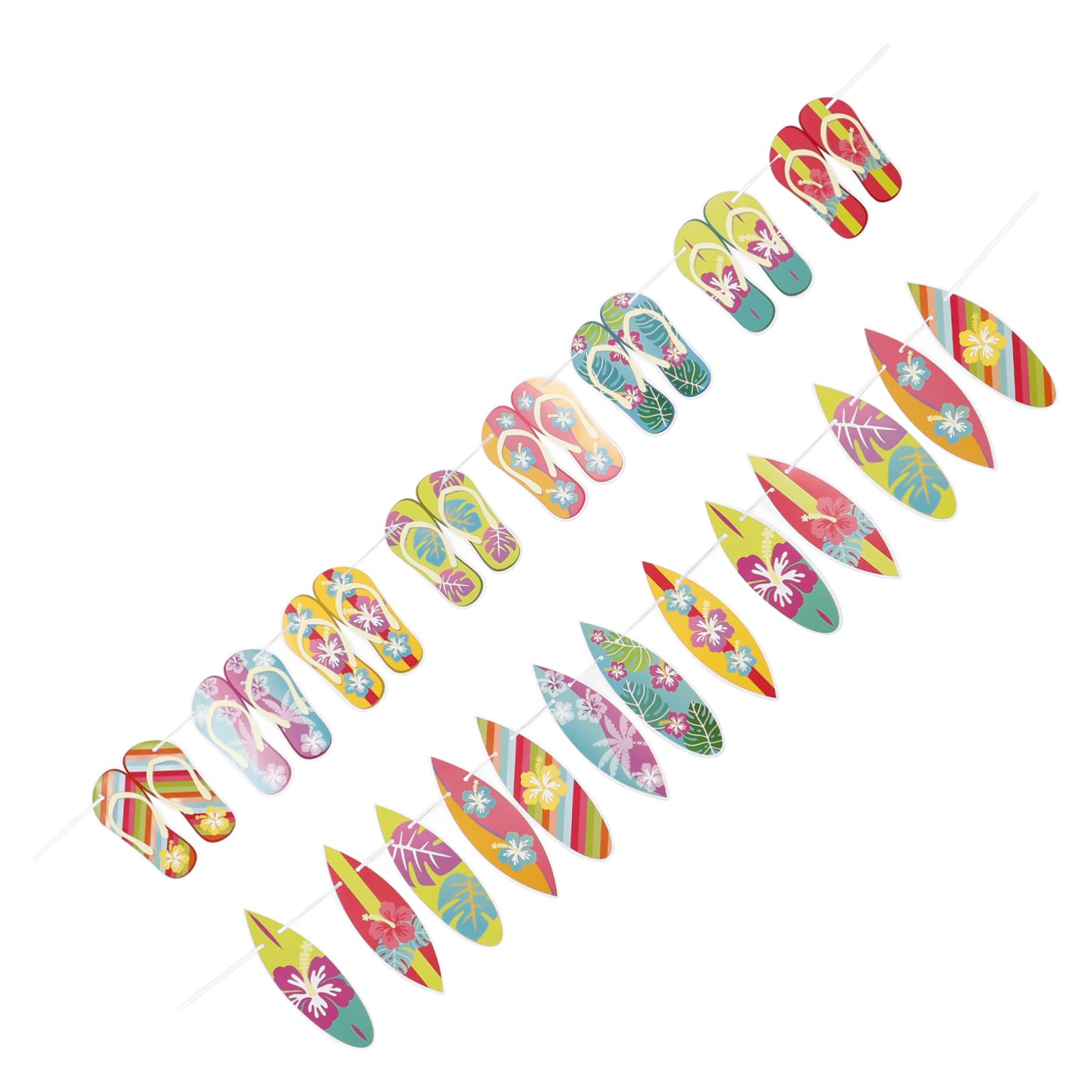 Amosfun 10 Stück Hawaiianische Deko Flaggen Für Sommerpartys Sommerbanner Hausschuhe Ausschnitte Banner Flips Flop Türschilder Hintergrund Für Partys Hawaii Partydekorationen