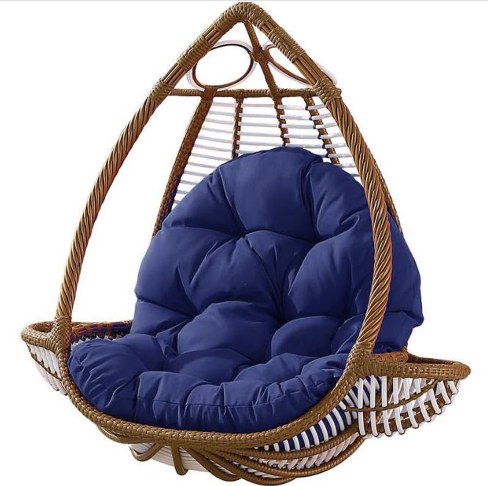 Earnmore Cojín Grueso para Silla Colgante para Silla, Banco, Hamaca de jardín, cojín de Asiento, Suave, para Interiores y Exteriores, con Respaldo