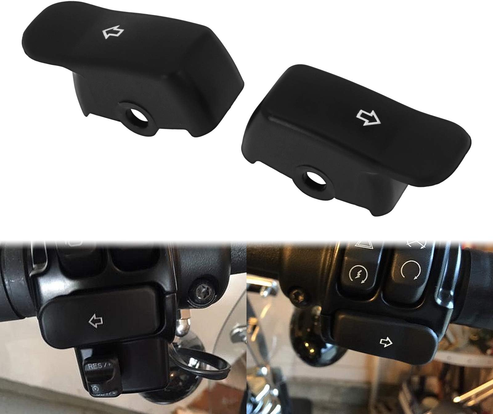 Motorcycle Turn Signal Switch Extension Cap Fit for Harley Softail Dyna Fatboy Sportster XL 883 1200 Black