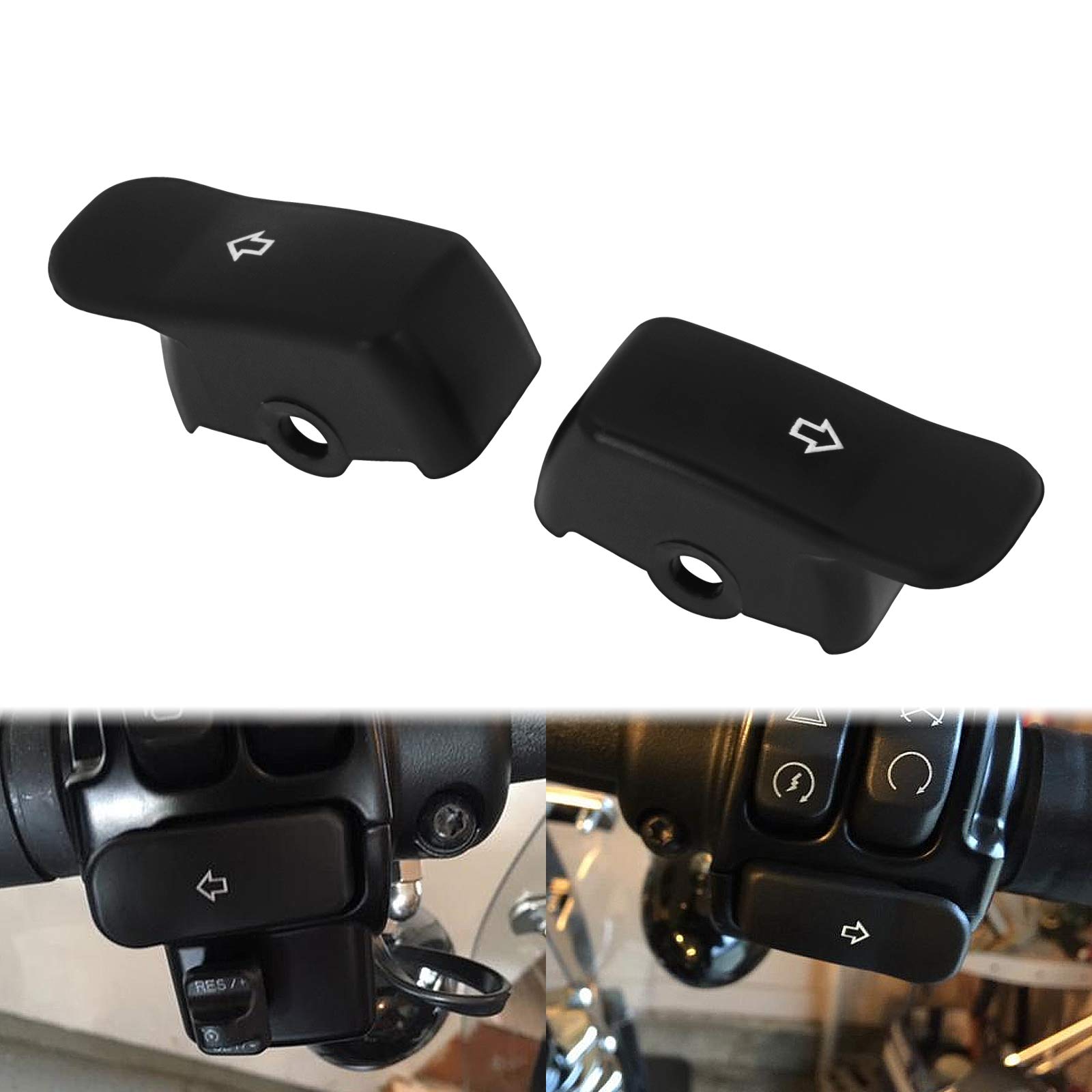 Motorcycle Turn Signal Switch Extension Cap Fit for Harley Softail Dyna Fatboy Sportster XL 883 1200 Black