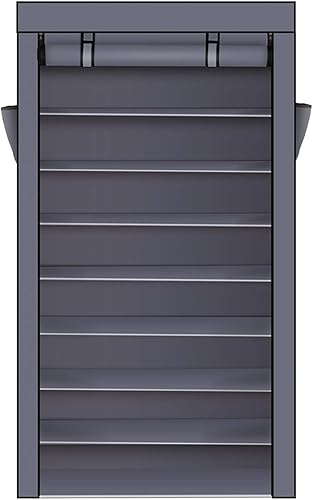 ducalmoral Zapatero de 10 niveles a prueba de polvo ahorra espacio organizador de almacenamiento de zapatos estante de gran capacidad 30-45 pares de