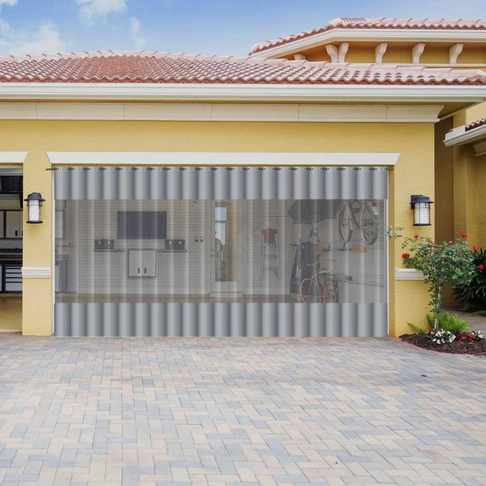 Rygcrud Extérieur Rideaux De Magasin Transparents, Séparation De Garage Vinyle PVC Bâche De Protection, Panneaux Latéraux pour Pergola pour Patio, Serre, Extérieur(2.5X2.5M/8.2x8.2FT)