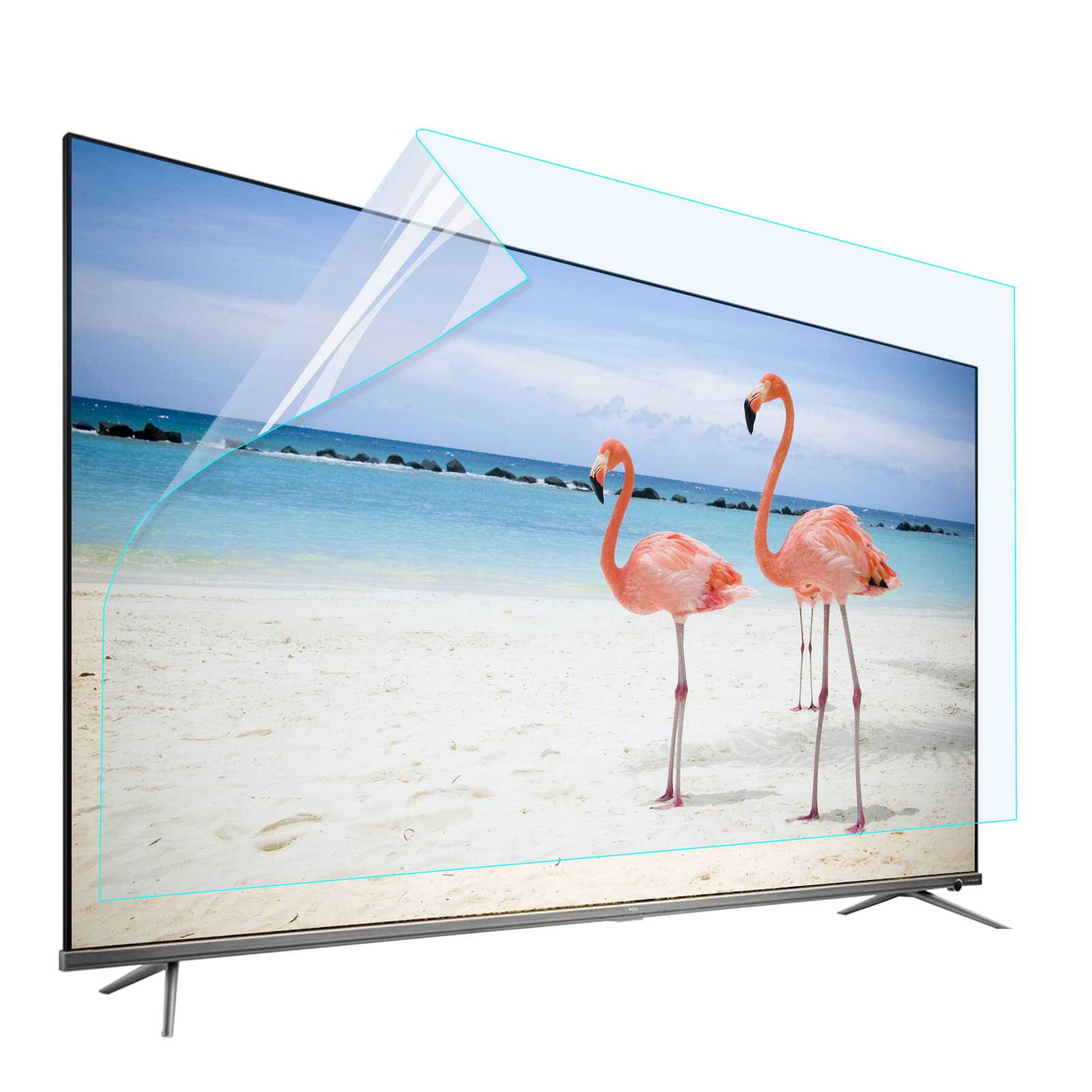 Folia ochronna na wyświetlacz TV, 32-75", filtr ochronny do oczu, akcesoria do telewizora, bez folii bąbelkowej, do LCD, LED, OLED i QLED 4K HDTV, 48" (1056 x 596 mm)