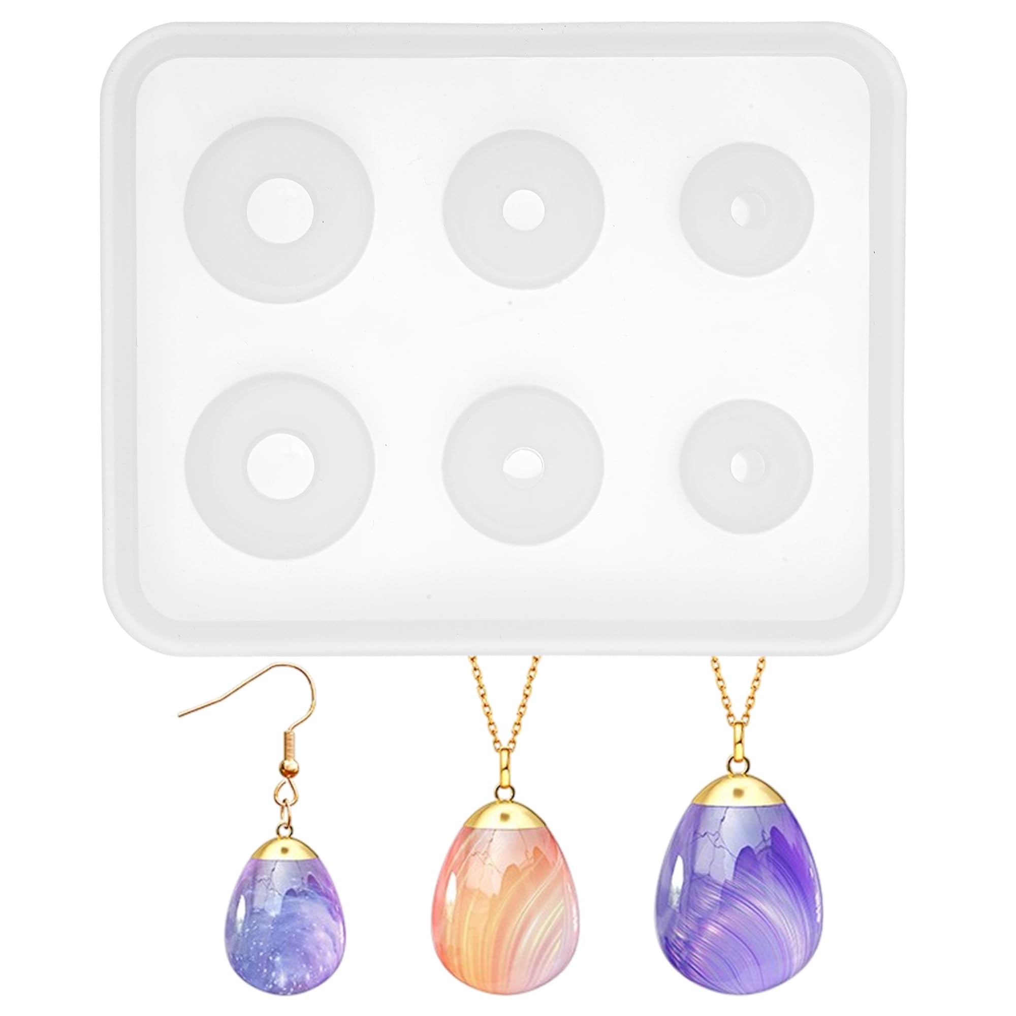 Oval Small Ball Silicone Mould Ball Epoxy Resin Moulds Resin Casting for DIY Resin Pendant Necklace