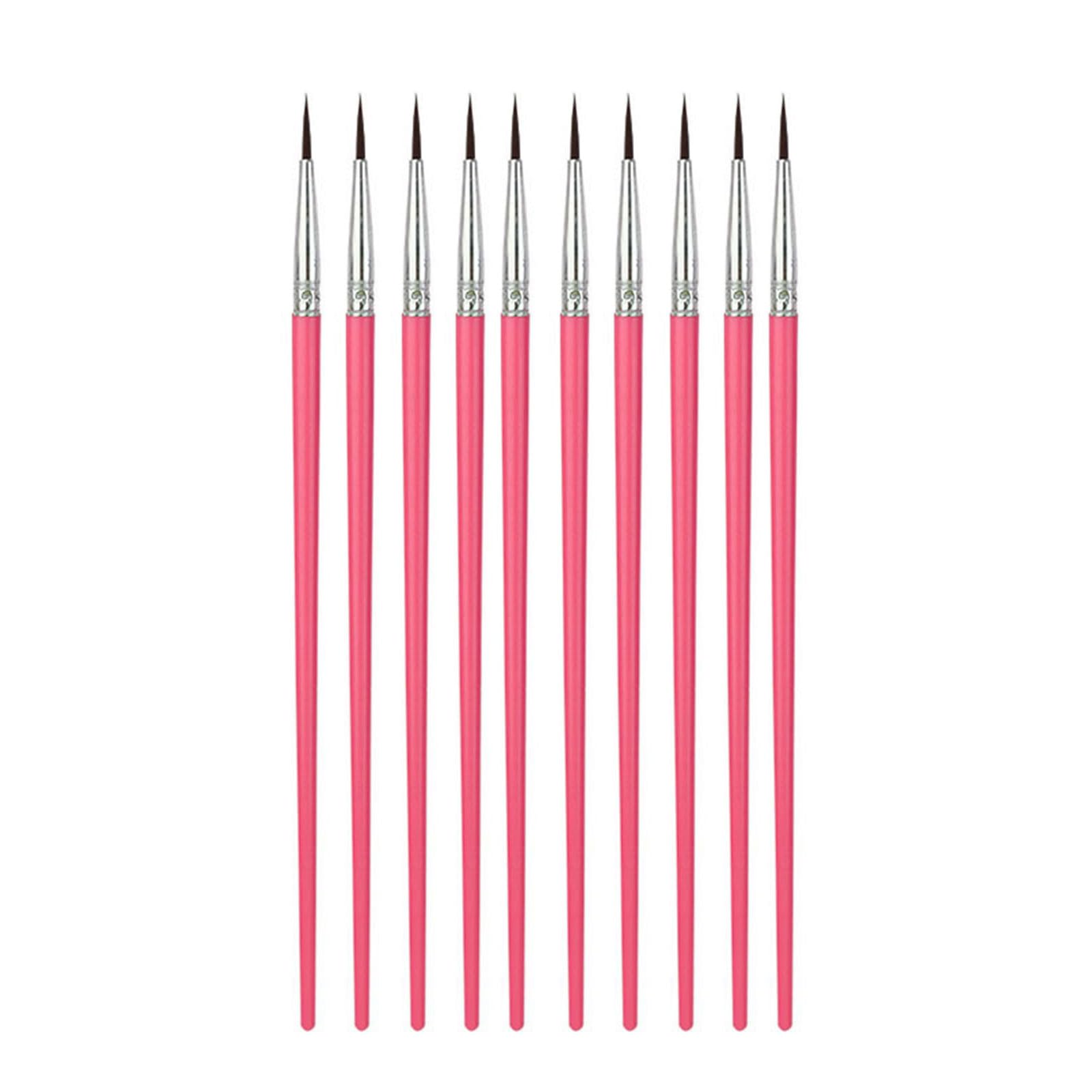 Hand Painted Brush Nylon Hair Artist Acrylic Art Paint Brushes 10 Pieces Sets, Fine Tip Set for Watercolor Nylon Hair Watercolor Paintbrush Oil Painting Brushes Acrylic