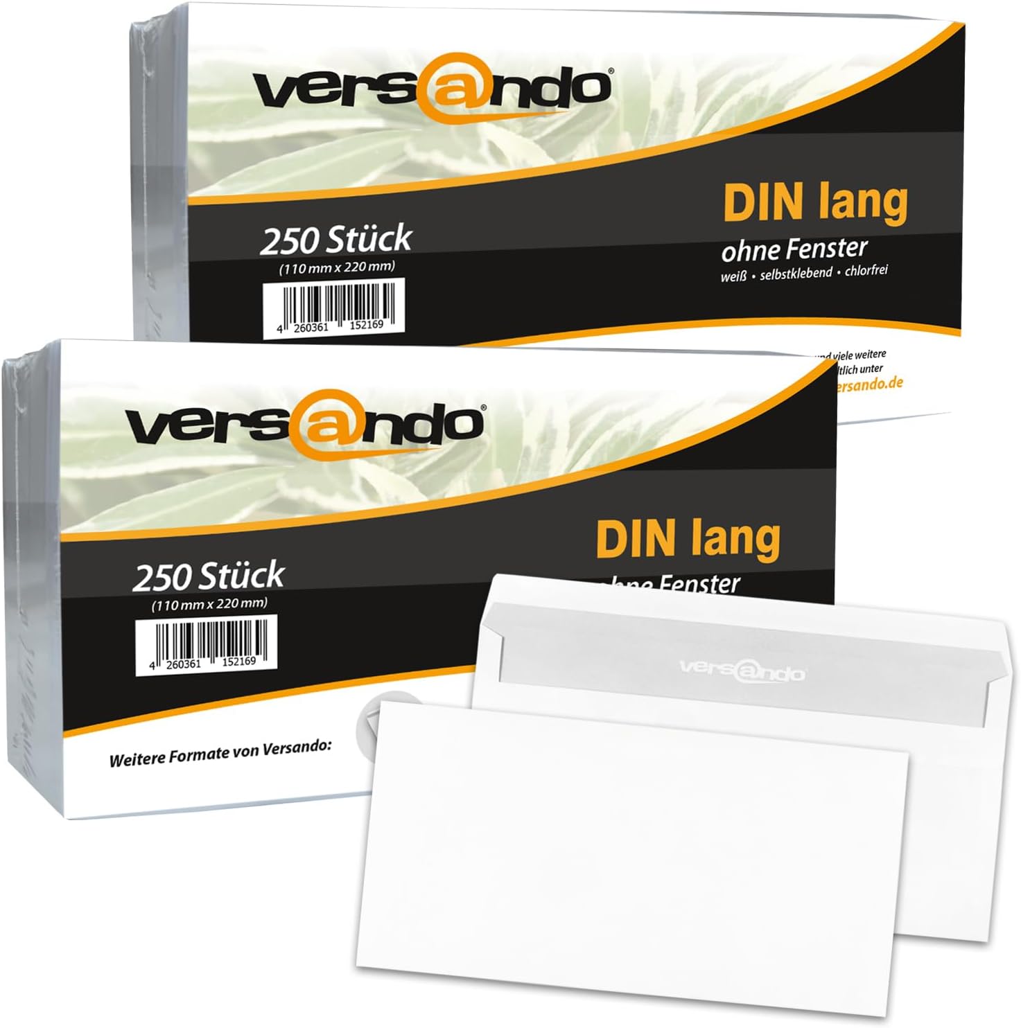 Briefumschläge DL DIN Lang ohne Fenster Weiß HK - 1000 Stück 1000 | Versandtaschen  Briefumschlag | - Logic Pack