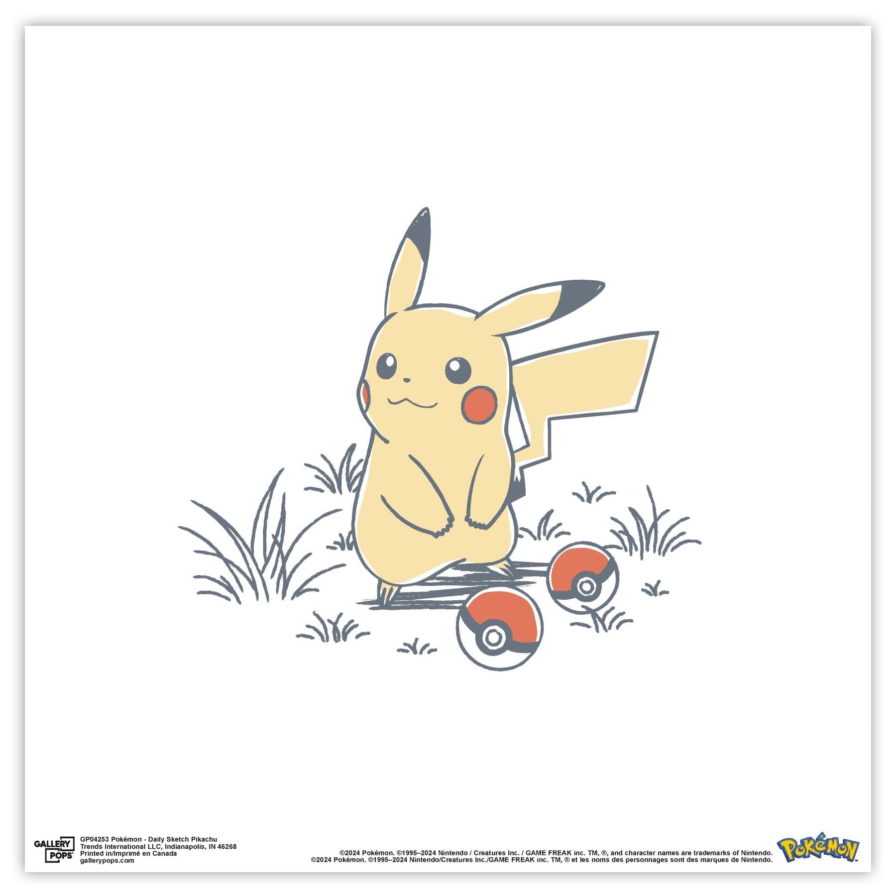 Amazon.com: Gallery Pops Pokémon - Daily Sketch Pikachu Wall Art