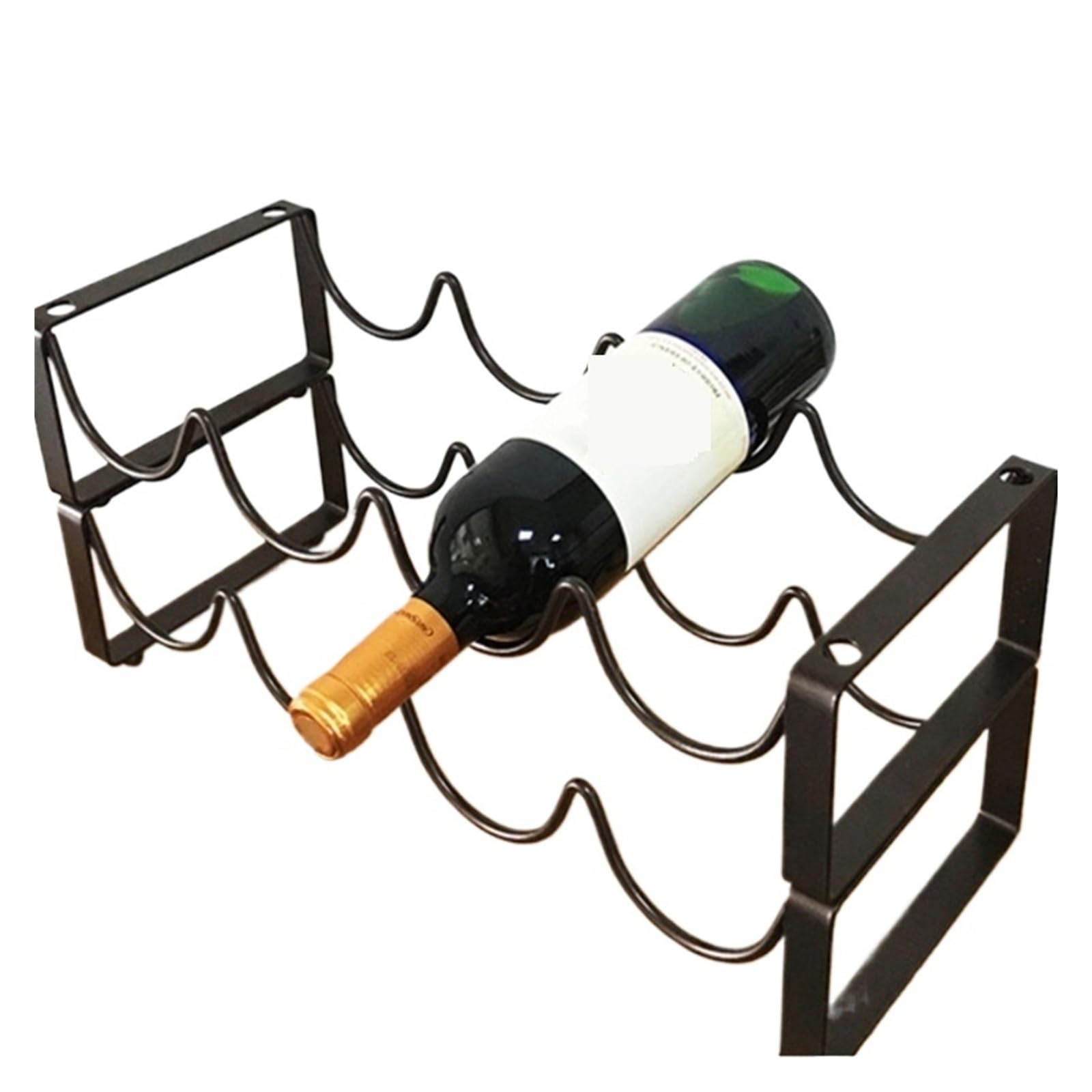 Iron drink holders Iron Wine Bottle Rack Free Standing Stackable(Brown)