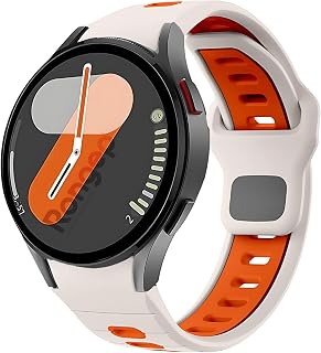 Rongep Samsung ile Uyumlu Çift Renkli Pin-and-Tuck 20mm Kordon Galaxy Watch 7/6/5/4 Serisi için Galaxy Watch 7 Kordon (40mm/44mm) Watch 6/4 Classic (47/43/42mm) Watch 5 Pro Uyumlu