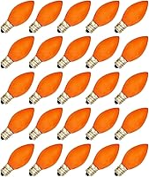 Vista 1 de Creative Hobbies® Caja de 25 bombillas, naranja opaco de cerámica, combustión constante, incandescente de 7 W, base de candelabro C7, ideal