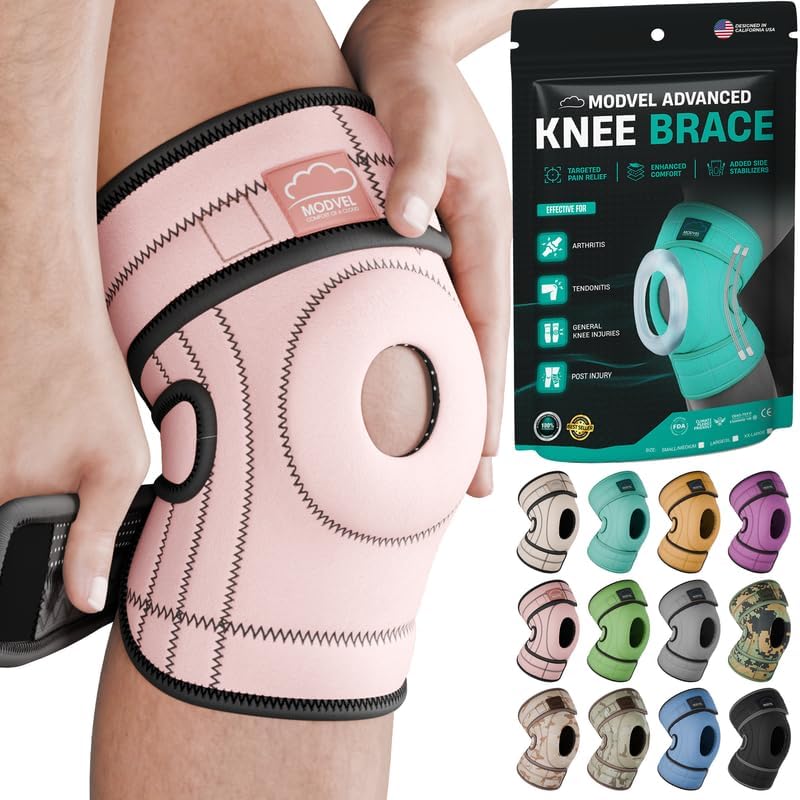 Image of Modvel ELITE Knee Brace for Men & Women - Patella Gel Pads & Side Stabilizers for ACL, Meniscus Tear, Arthritis & Injury Recovery - Maximum Support for Running, Sports & Joint Pain Relief