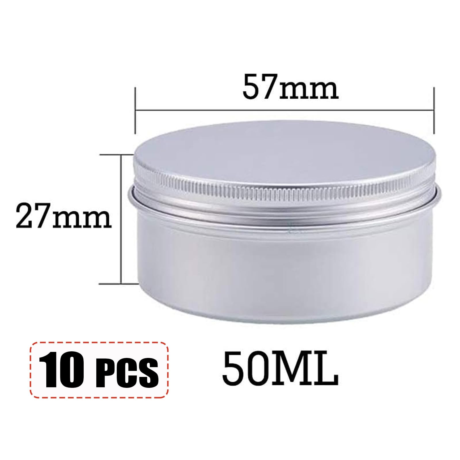 10 PCS 50ml Aluminum Tin Jars,Balm Containers Travel Jars Containers Cosmetics Containers Pots Empty Cosmetic Containers with Screw Cap Lid for DIY Crafts Cosmetics Salve Cream Candle Lip Balm Travel - Image 2