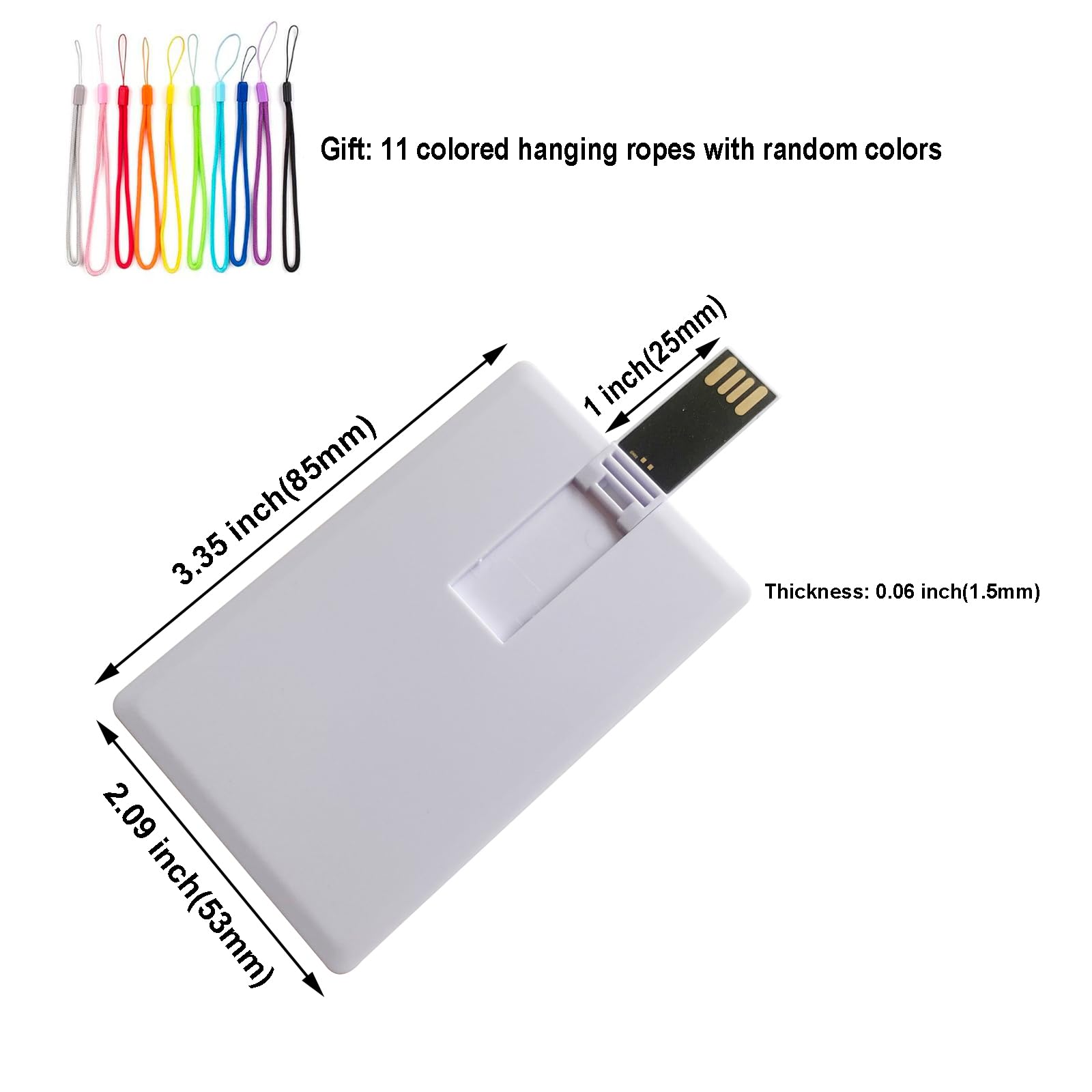 10 Pezzi Bianco USB Unità Flash Penne, Chiavetta USB a Forma di Carta di Credito 16GB Memory Stick U Disk Thumb Gift, Per Backup Dati, Trasferimento File