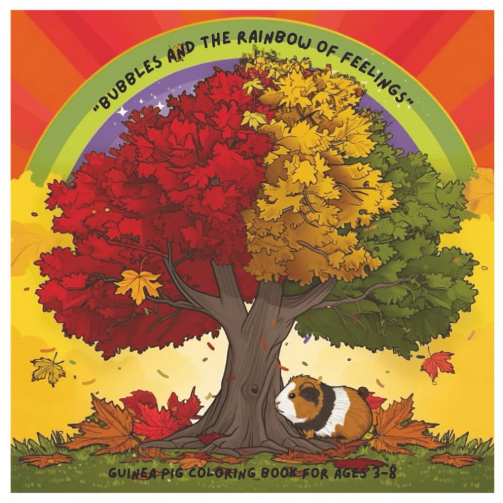 BUBBLES AND THE RAINBOW OF FEELINGS: Guinea Pig Coloring Book for Ages 3-8