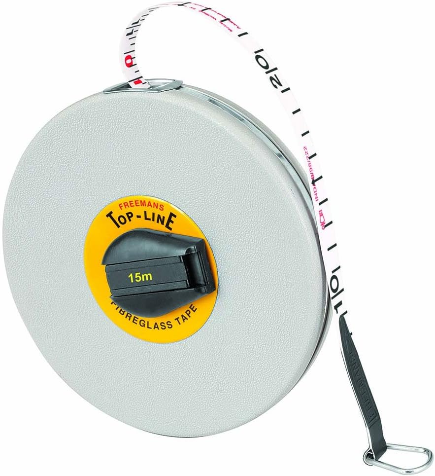 FREEMANS FT15 Fiberglass Top Line Measuring Tape - 15m