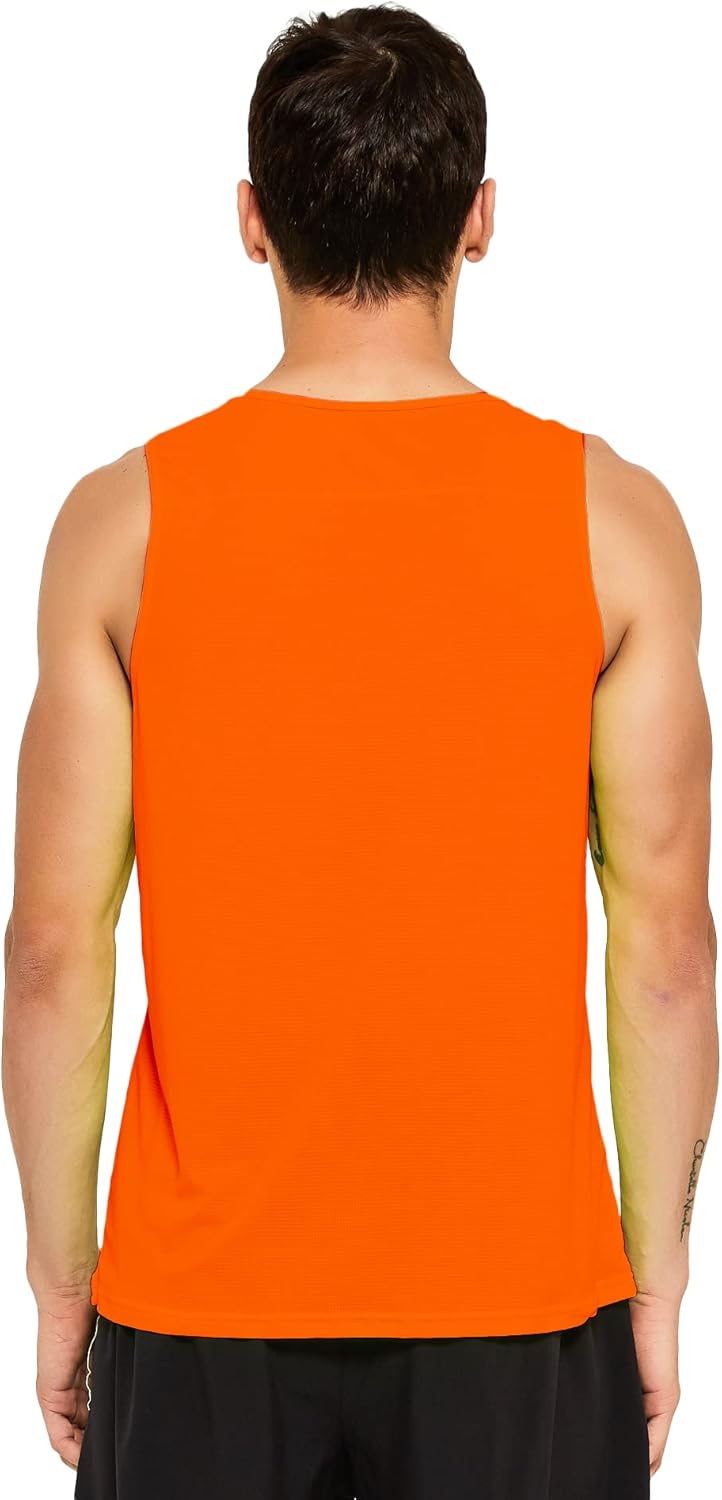 DEMOZU Men's Neon Running Tank Top - Bright Sleeveless Workout Shirt for Marathon, Gym & Rave Party - Image 3