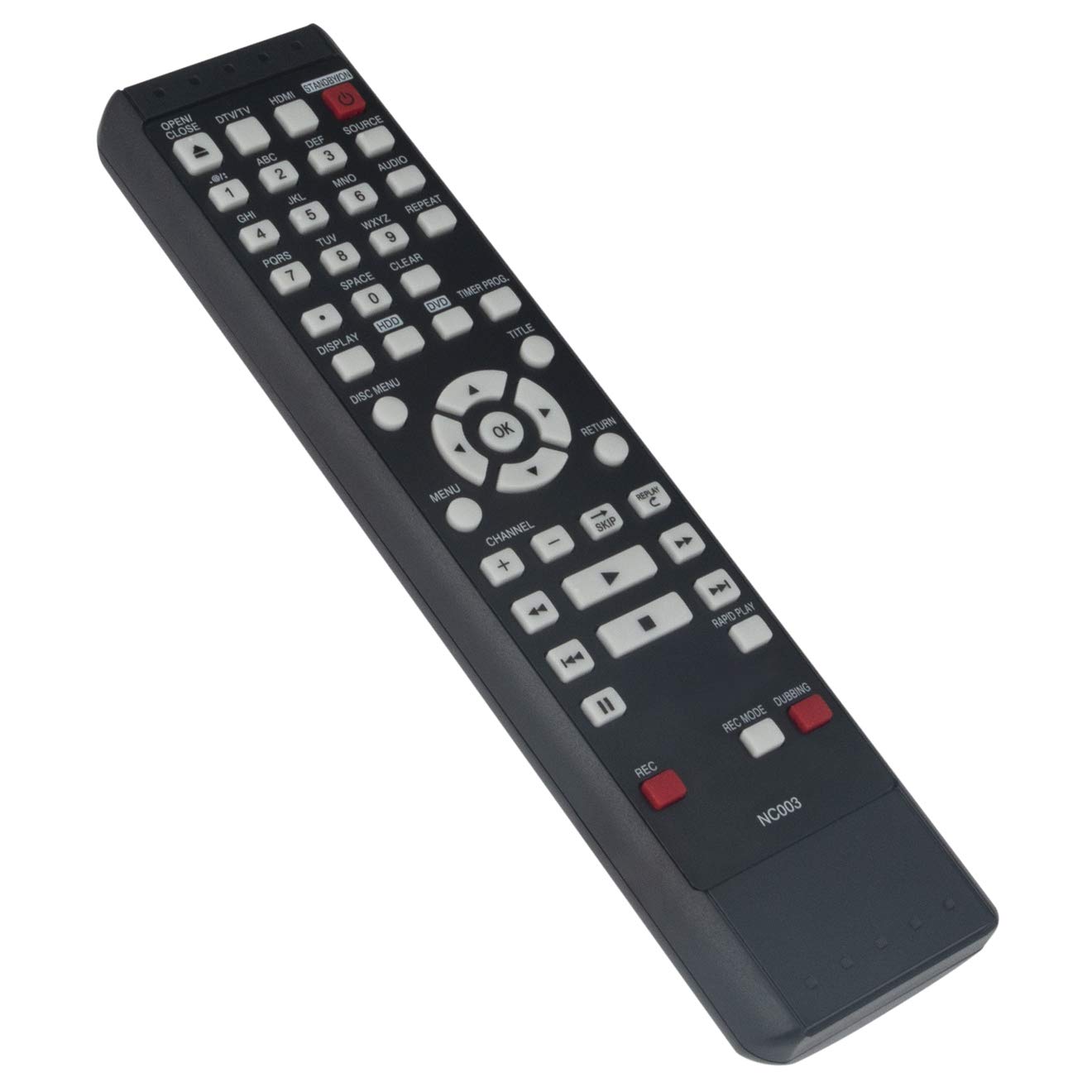 NC003UD NC003 Replace Remote Control fit for Magnavox HDD DVD Recorder DVDR Player MDR557H MDR533H MDR557H/F7 MDR533H/F7 MDR535H MDR535H/F7 MDR537H