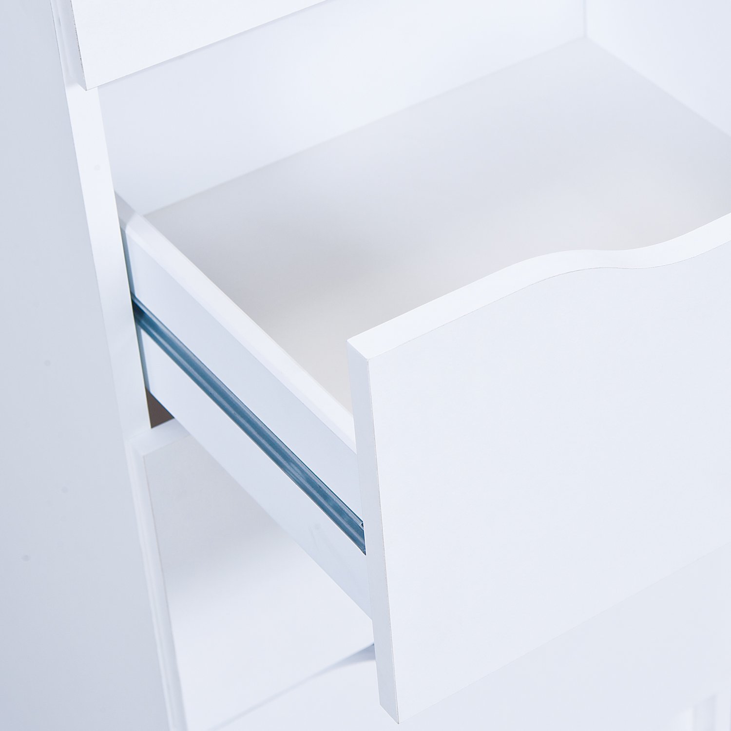 Inter Link - Commode - 3 tiroirs - Meuble à tiroirs - Meuble d'appoint - Buffet - Mélaminé - Blanc - Tiroirs avec poignées encastrées - Westphalen 3