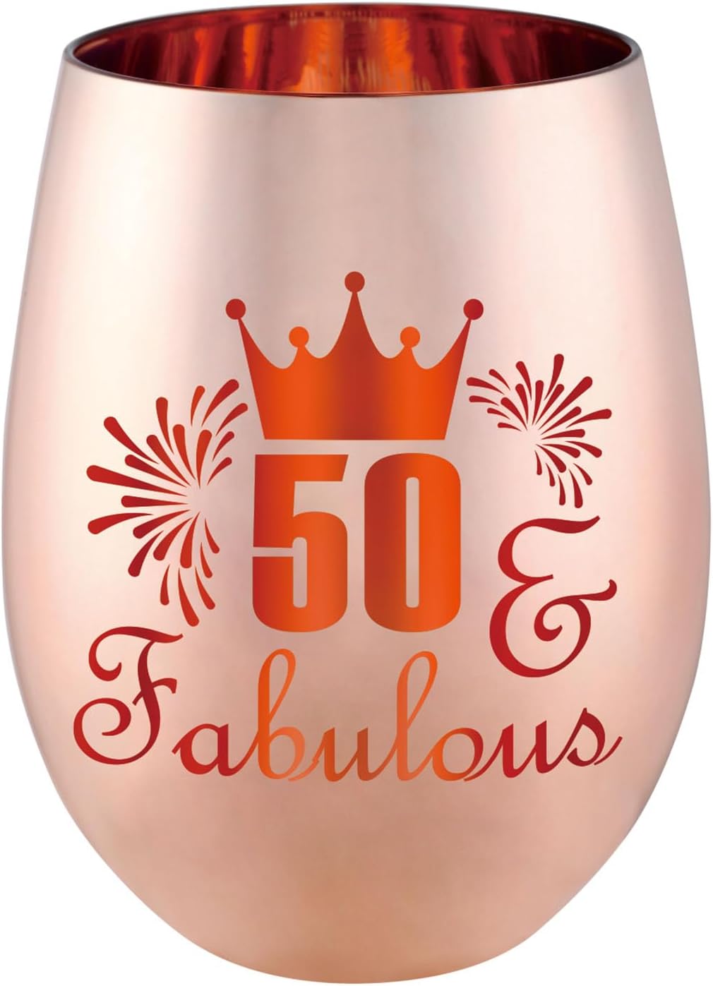 50 and Fabulous Wine Glass Gift - 50th Birthday Gifts for Women - 50 Year Old Birthday Decorations