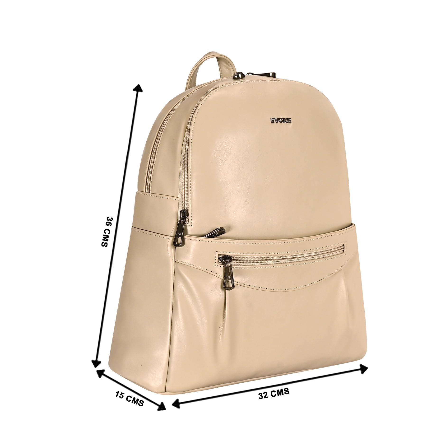 EVOKE MUSE Vegan Leather Backpack 2125 for Women | with Versatile Carry Options | Stylish and Lightweight for Work and College (Vanilla Cream) 3