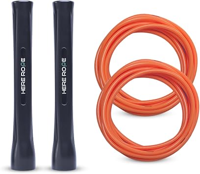 Jump Ropes for Men Women Kid, 5mm PVC Jumprope With Shatterproof Handles, 2 Ropes, Hererope Adjustable Skipping Rope Design for Speed, Boxing, Cardio and Endurance Training, Workout