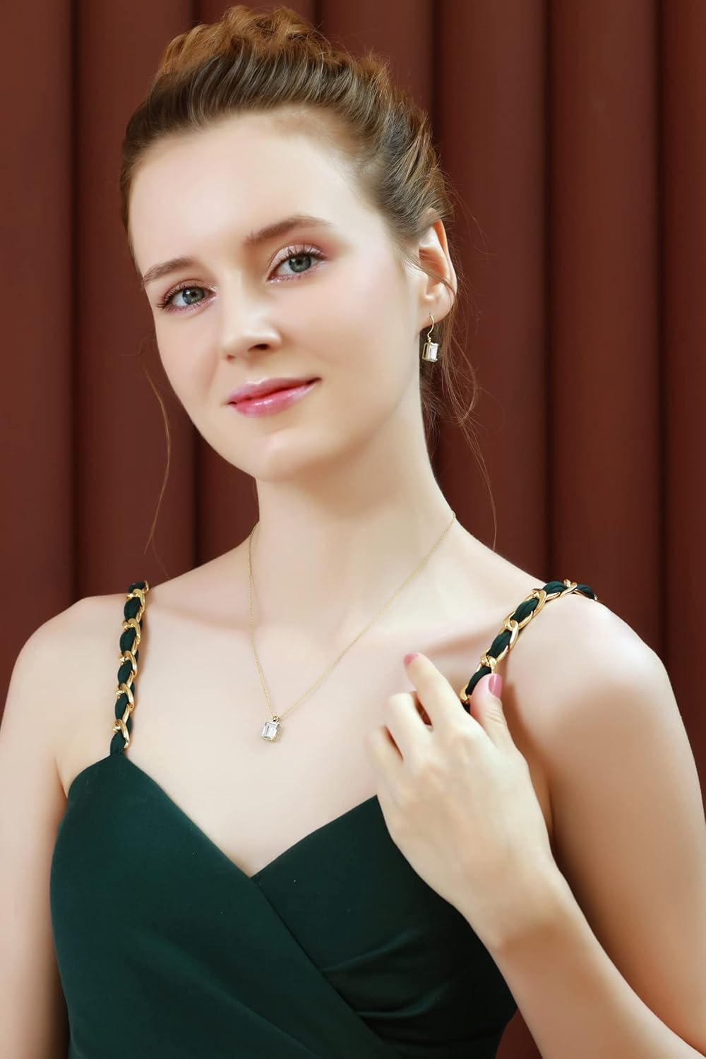 B. BRILLIANT Sterling Silver Octagon-Cut Solitaire Earrings Necklace or Set Made with AAA Cubic Zirconia - Image 3