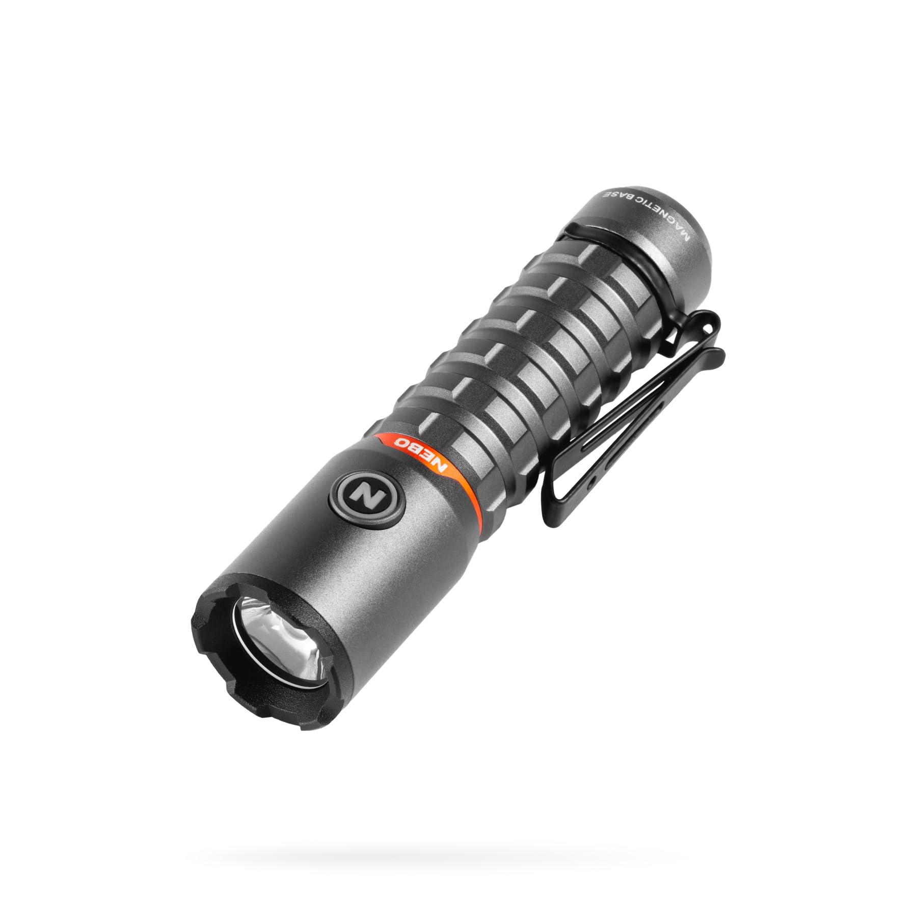 NEBO Torchy latarka 2K 2000 lumenów LED USB ładowalna – ładowanie do 30 godzin pracy latarka kempingowa i robocza z 5 trybami świecenia, zdejmowany stalowy pasek/klips do latarki, ładowarka USB,