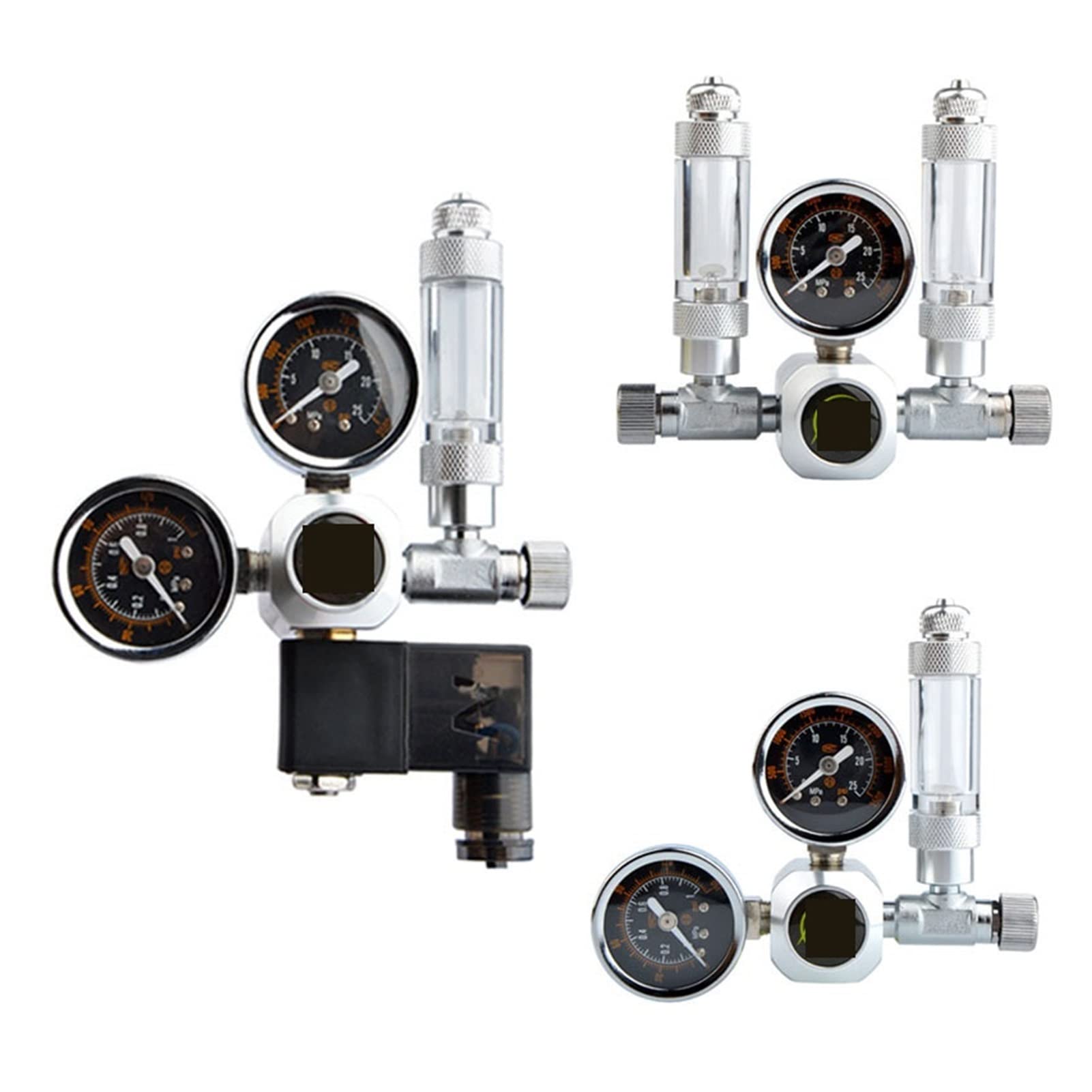Reduktor ciśnienia CO2, Akwarium CO2 Regulator elektrozawór magnetyczny do akcesoriów akwarium Reaktor systemu sterowania(Big double meter,W21.8)