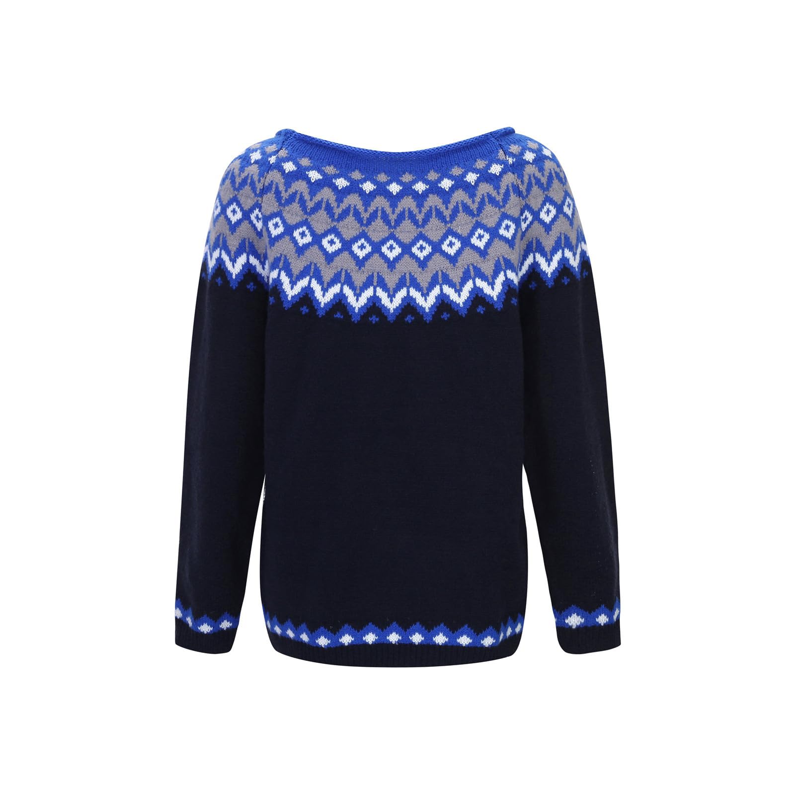 Maglioni caldi da donna Fair Isle a maniche lunghe per le vacanze maglioni abbinati per coppie tunica fantasia brutto lavorato a maglia casual vintage alla moda maglioni da donna per autunno e inverno