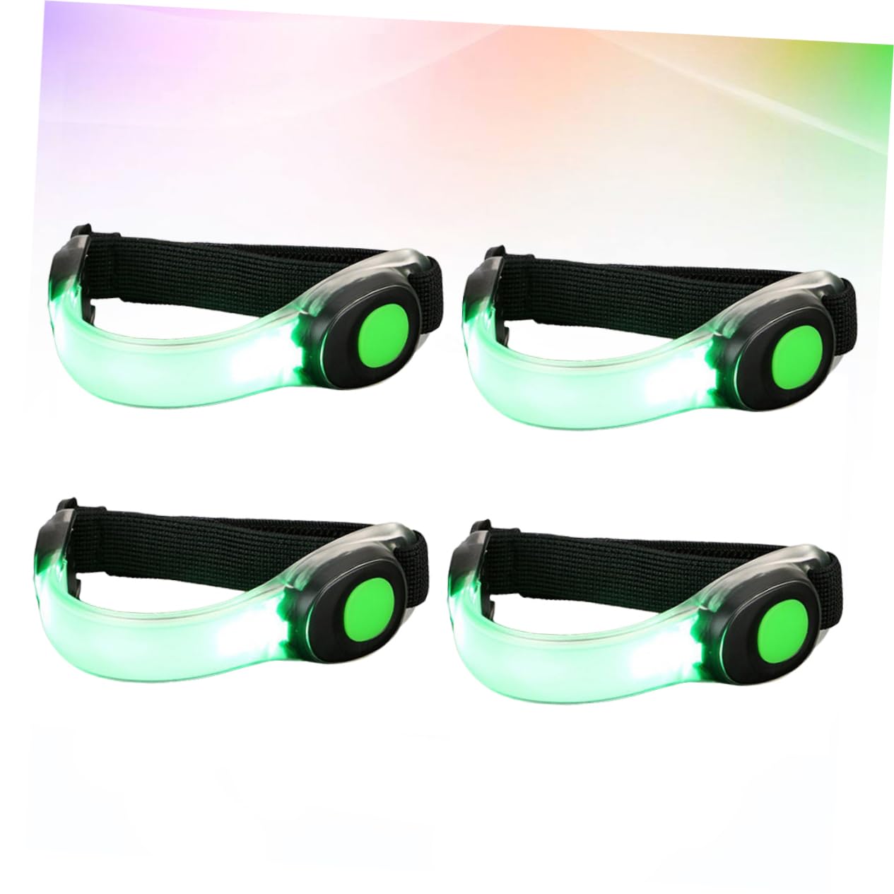 HEMOTON 4Pcs LED Night Running Lamp Bright Safety Gear for Runners Joggers Bikers Walkers Durable Illumination for Enhanced Visibility Green