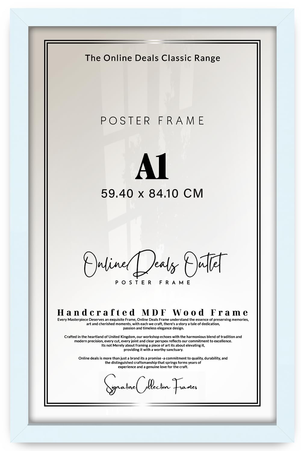 White Online Deals | Mdf Picture Frame A1 (59.40 X 84.10 Cm) A1 (84.10 X 59.40 Cm) For Kids’ Art, Diy Projects & Motivational Quotes, Mdf Build, Secure Mounting Hooks [ ]