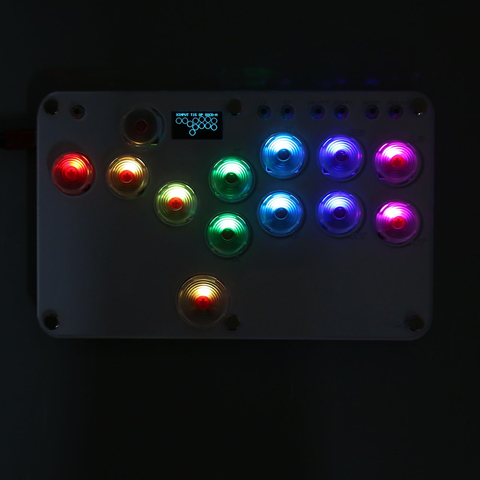 KUIDAMOS Controller Fighting Stick con Luce LED RGB per Un'esperienza di Gioco Migliorata per PC Bianco