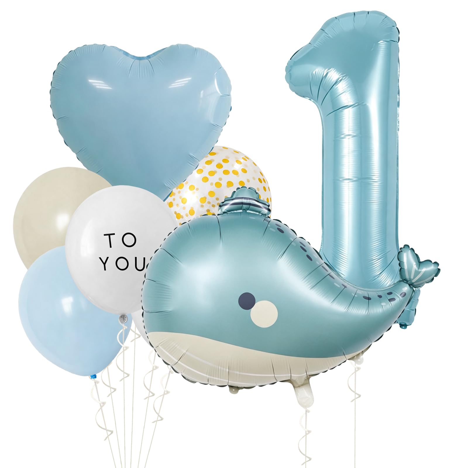 1nd Whale Birthday Party Balloons,1st Birthday Decorations for Boys,number 1 Balloons with Animal Foil Balloon,Whale-Ballons for 1nd Birthda-Decoration Jumbo,Number 1 Foil Balloon Party Supplies