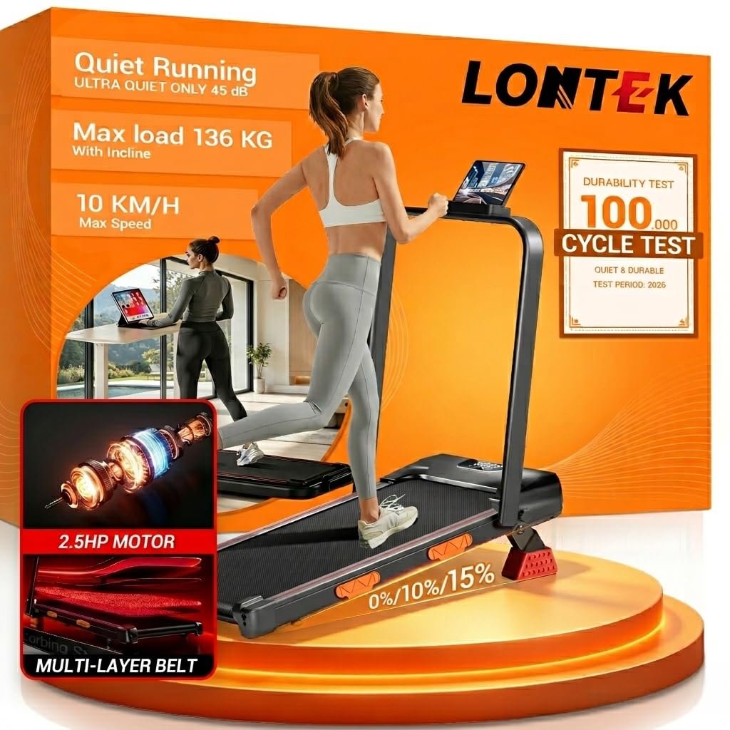 Walking Pad with 15% Incline, 2.5 HP Folable Under Desk Treadmill for Home