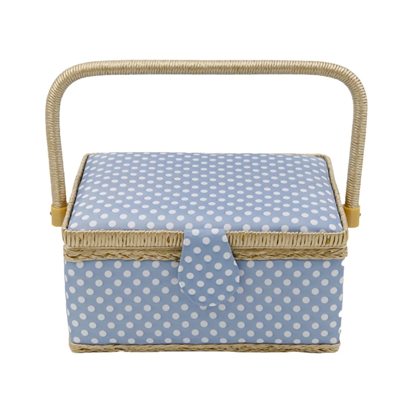 Sewing Box Basket Storage Organizer Knitting Embroidery Container Reusable for for Home(Blue)