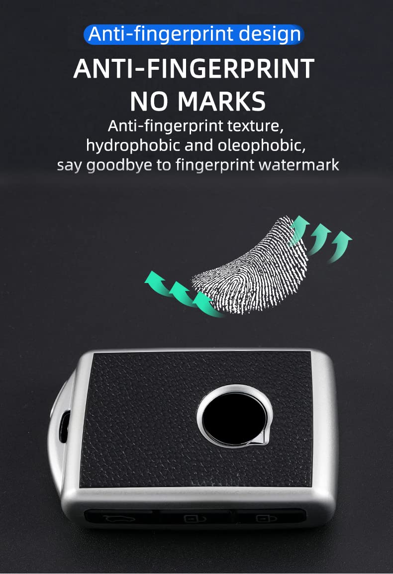 ontto Guscio Cover per Chiave Telecomando per Volvo V40 V60 V70 XC60 XC70 XC90 S60 S90 V90 5 Tasti in Morbido Silicone TPU Custodia Protettivo Coprichiave Portachiavi-Argento
