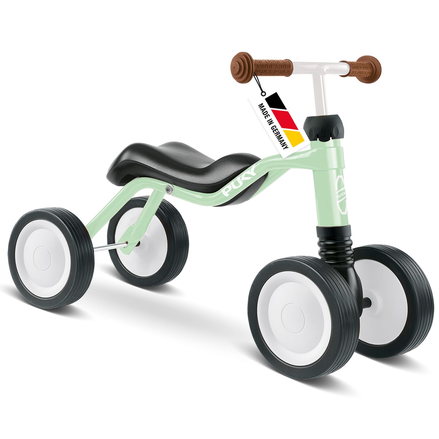 PUKY WUTSCH | Sicheres Rutschfahrzeug | Kinder Laufrad ab 1 Jahr & Lauflernrad ab 1 Jahr | Mit Pendelachse | Sicherheitslenkergriffe | Balance Bike für In- und Outdoor | Farbe Pastell Green