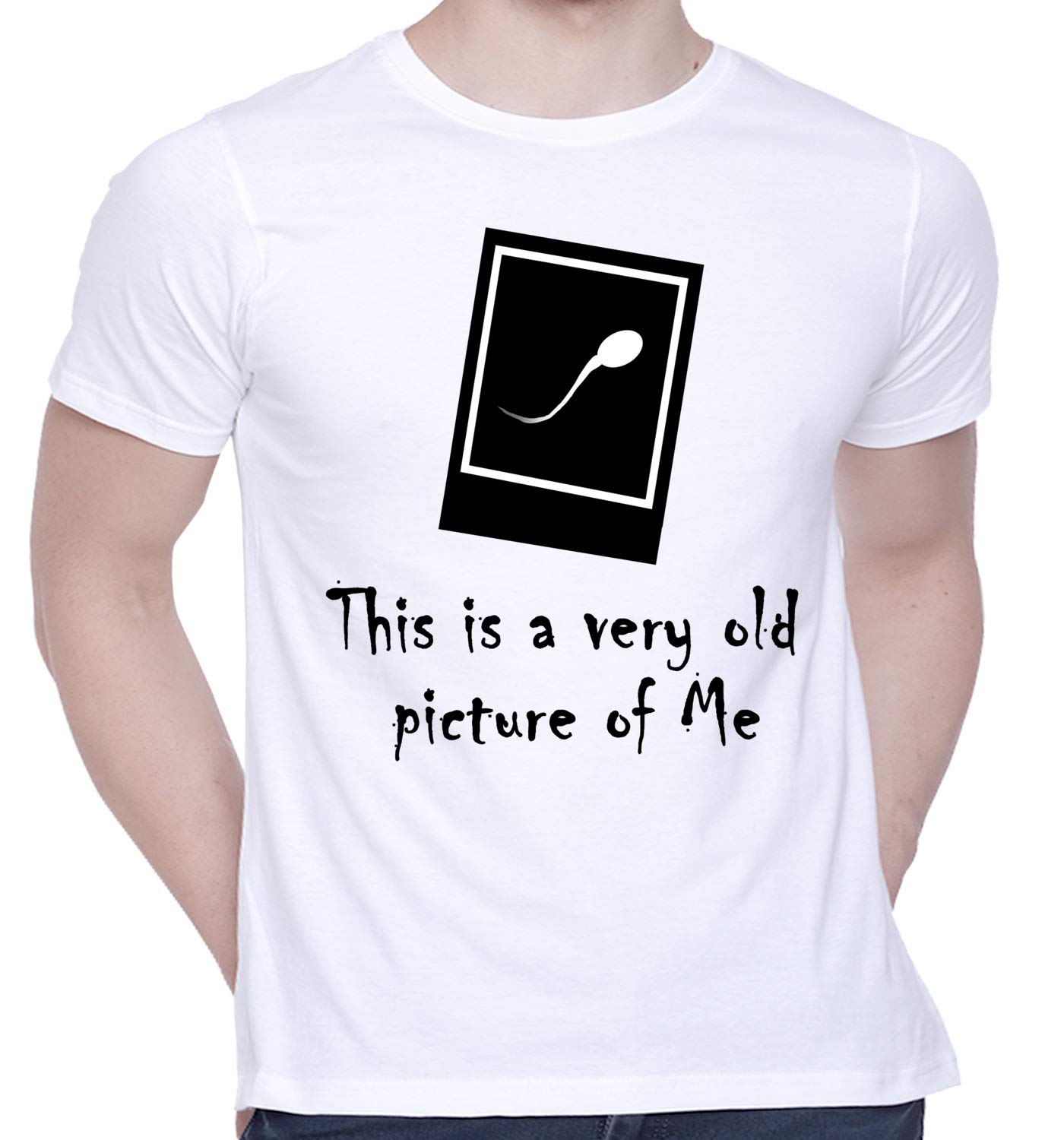 CreativiTGraphic Printed T-Shirt for Unisex This is Very Old Picture of me- T-Shirt Tshirt | Casual Half Sleeve Round Neck T-Shirt | 100% Cotton | D00808-121